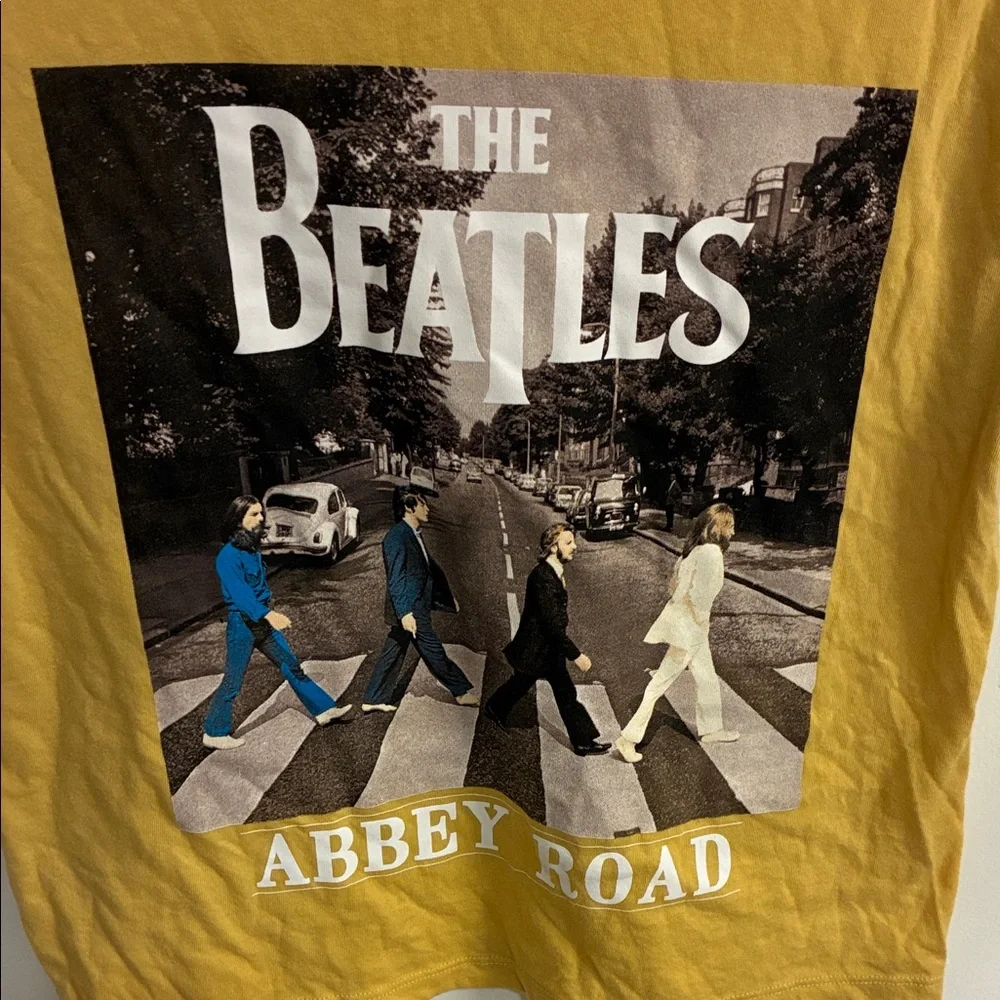 Love Tribe Women’s Mustard Beatles Abbey Road Tee in Sz S
